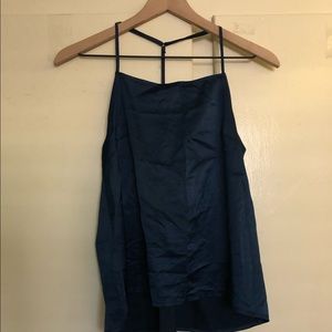 Navy satin sleep shirt